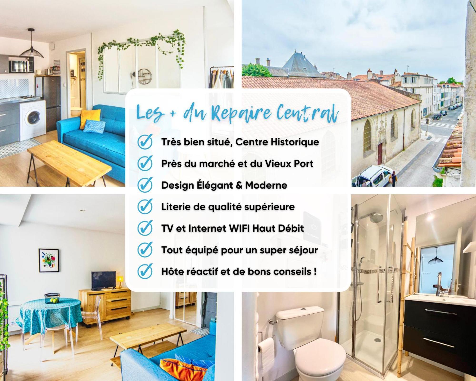 Repaire Central - Chic & Moderne - Wifi Gratuit - Parfaitement Equipe - Centre-Ville Historique Ла-Рошель Екстер'єр фото